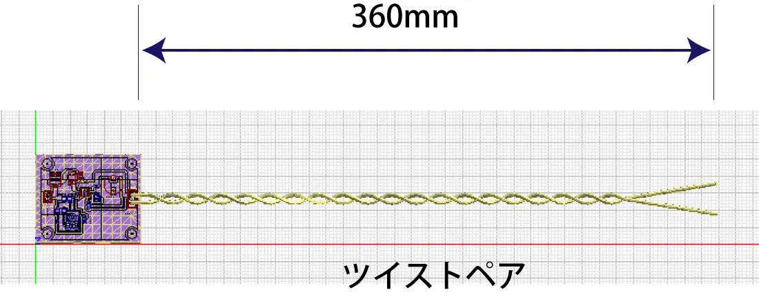 DC電源ラインにツイストペア線路を用いた場合